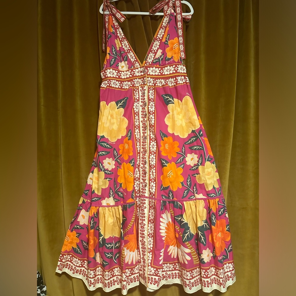 Farm Rio Pink Tapestry Midi Dress